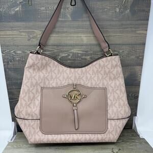 Michael Kors Amy Large Two Tone Smokey Rose Hobo Shoulder Bag Purse